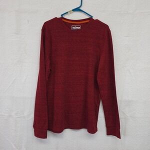 L‎ Urban Pipeline Mens Long Sleeve Crew Neck Shirt Burgundy Red Heather Max Flex